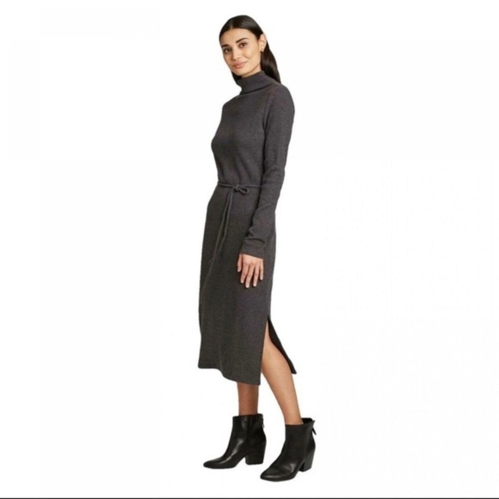 NWT A New Day Belt Knit Midi Dress XL Charcoal